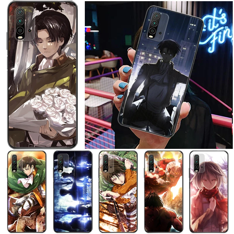 

Attack On Titan Eren Jager Mikasa Ackerman Armin Arlert Levi Phone Case For Xiaomi Redmi 9 9T 9A 9C Pro Carcasa Cases