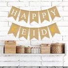 Счастливый ИД белье баннерПодставка для столовых приборов украшения на Рамадан для дома мусульманский Рамадан ИД Мубарак Декор торжественном мероприятии вечерние поставки