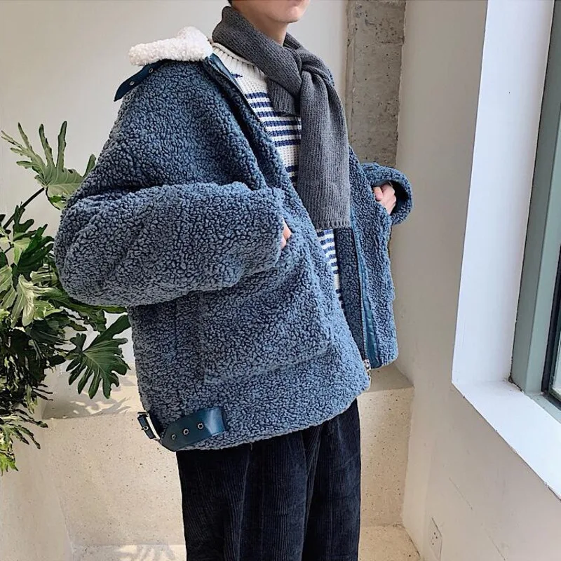 Зимняя мужская и женская одежда для влюбленных с овечьей шерстью утепленная