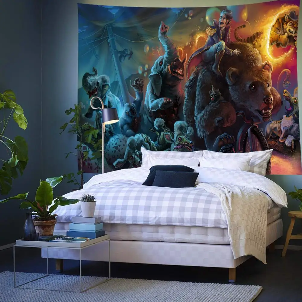 Simsant Superhero Theme Tapestry Cartoon Movie Psychedelic Mural Hanging Tapestries for Living Room Bedroom Dorm Home Decor | Дом и сад