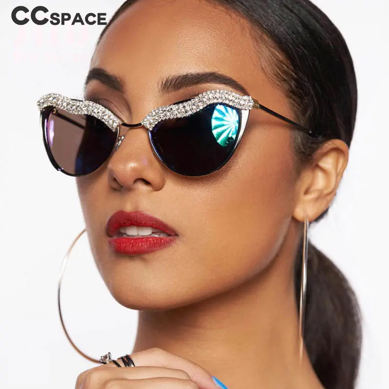 47088 роскошные солнцезащитные очки &quotкошачий глаз&quot с бриллиантами для мужчин и