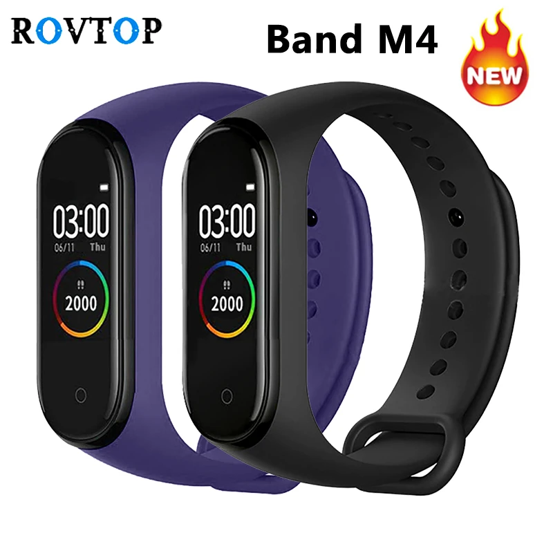 Rovtop смарт-браслет M4 Браслет спортивный браслет 4 Часы кровяное давление монитор сердечного ритма фитнес-трекер Водонепроницаемый браслет Z2