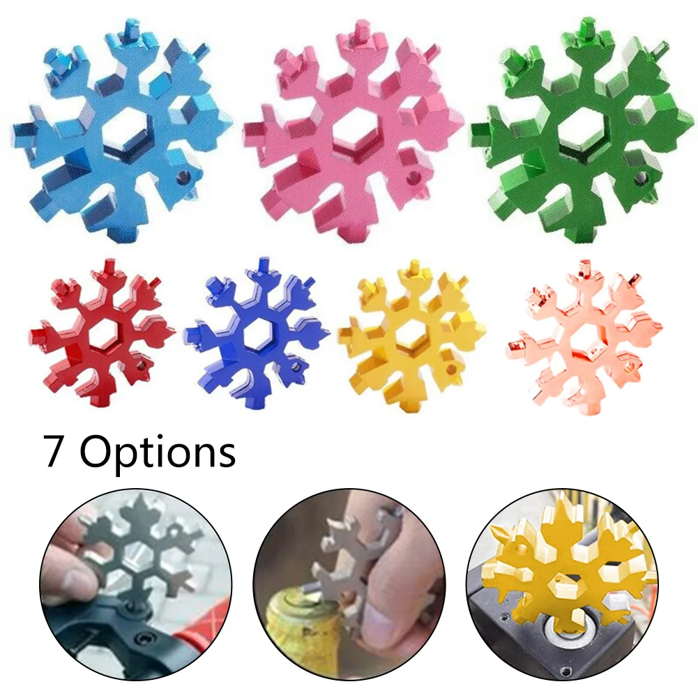 

Bottle Opener Snowflake wrench Screwdriver Outdoor 64mm Keyring Key Ring