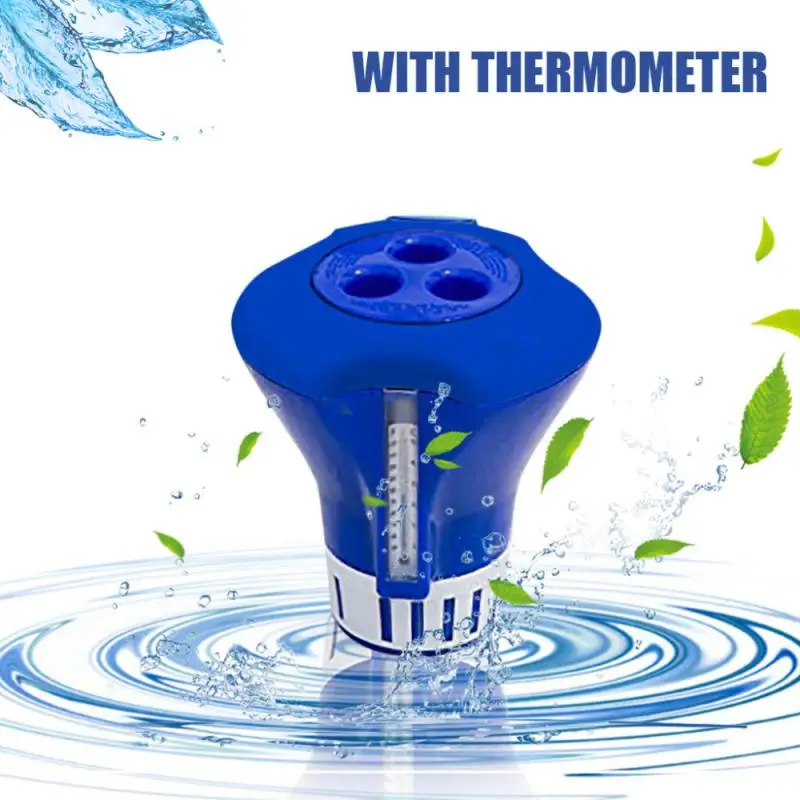 

Hot sale Floating Chlorine And Bromine Tabs Dispenser With Thermometer Swimming Pool Floating Chemical Chlorine Dispenser