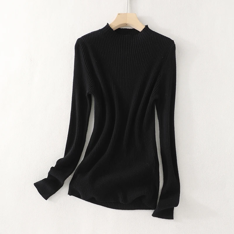 

Женский трикотажный свитер из шерсти и кашемира, с круглым вырезом и длинным рукавом