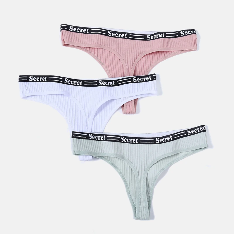 Ladies Sexy Thong Low Waist Letter Thread Cotton Women Lace Panties Knicker Lingerie Underwear Nylon CottonTransparent Panties