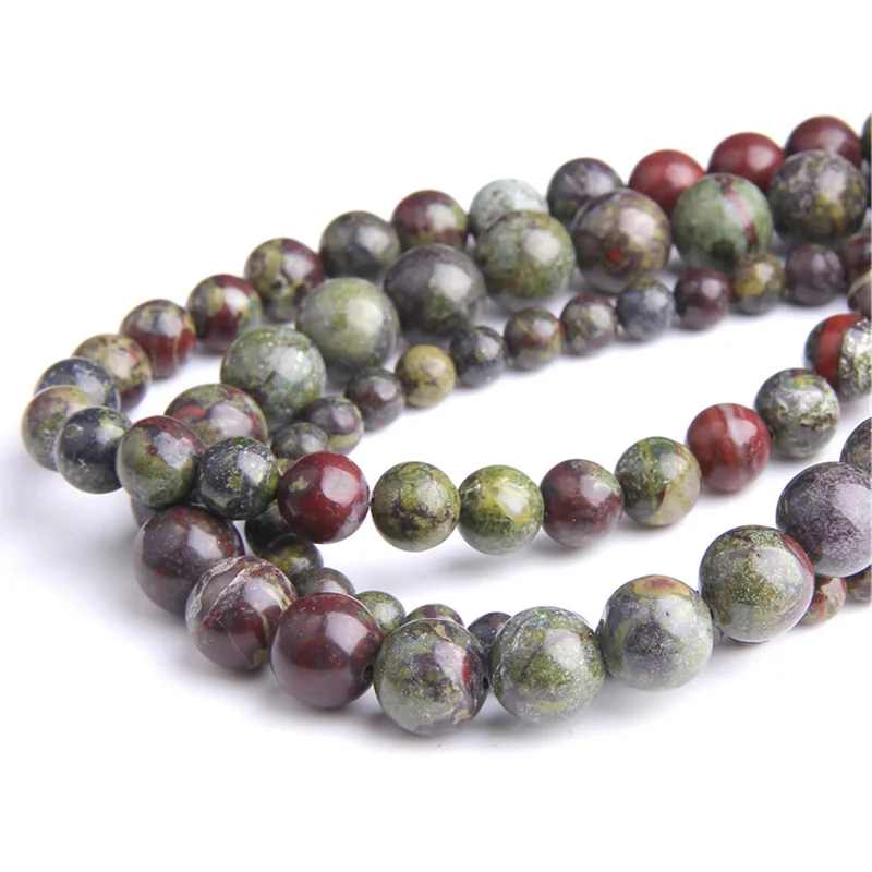 

Wholesale Natural Dragon Blood Stone Beads Round Loose Beads 4 6 8 10 12MM DIY Beads for Jewelry Making Bracelet Necklace 15.5"