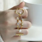 Нержавеющая сталь кольца из нержавеющей стали для 2021 новый дизайн Корея модные изысканные ювелирные изделия инкрустированные циркон обувь с декором в виде жемчужин Свадебные кольца на палец аксессуары
