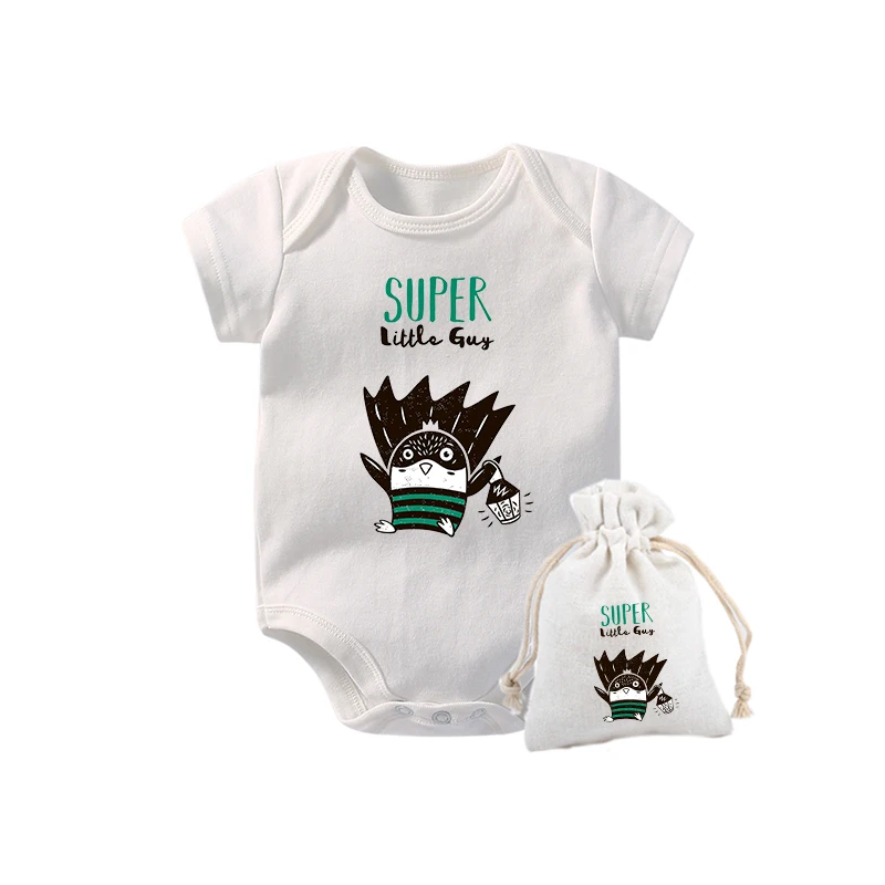 YSCULBUTOL Детские боди с сумкой белые костюмы супер животными одежда для маленьких