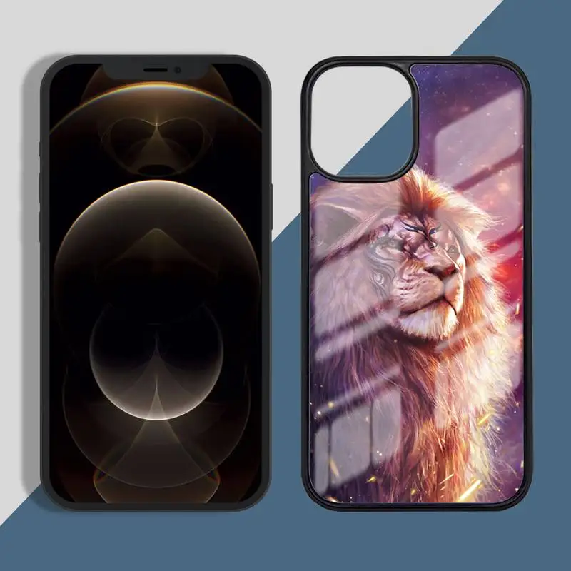 

Ferocious tiger lion Phone Case PC for iPhone 11 12 pro XS MAX 8 7 6 6S Plus X 5S SE 2020 XR