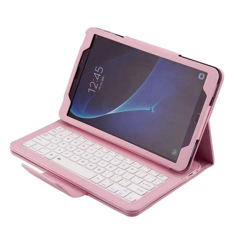 Bluetooth клавиатура чехол для Samsung Galaxy Tab A 10,1 T580 Funda+ пленка+ ручка клавиатура мини беспроводной