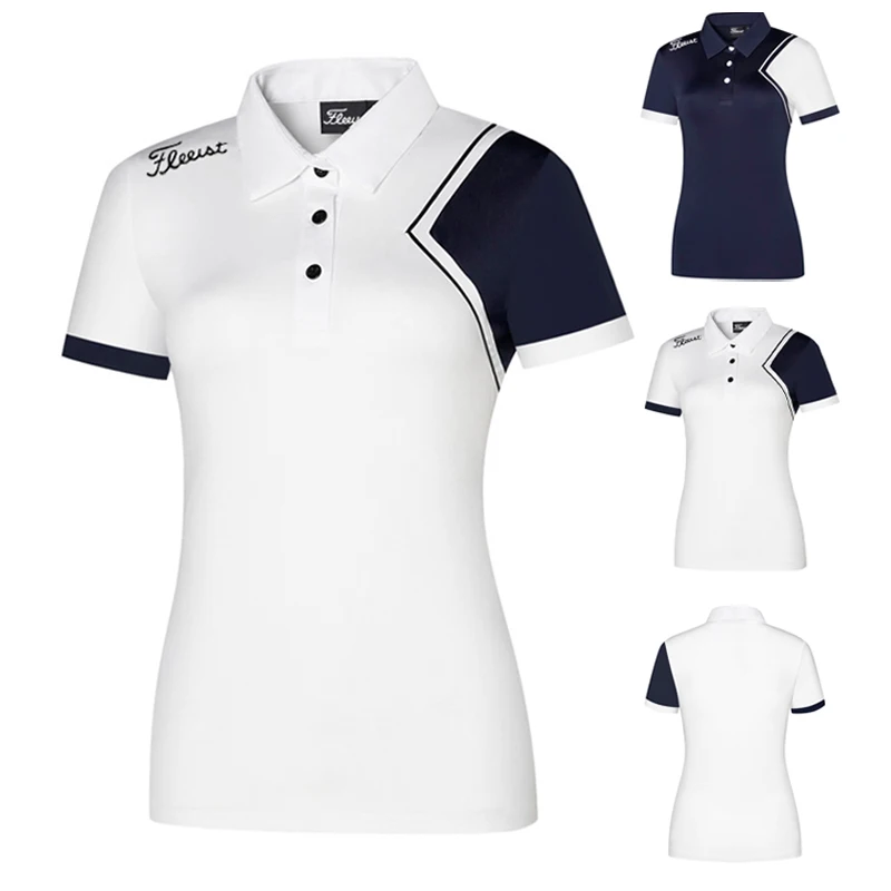 

Одежда для гольфа для женщин, футболка с коротким рукавом, новая быстросохнущая дышащая облегающая одежда для гольфа