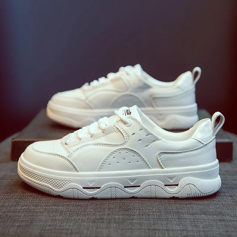 

Spring Autumn Women Casual Sport Anti-Slip Sneakers Women's White Breathable Flats Female Platform Lace-up Vulcanize Shoes