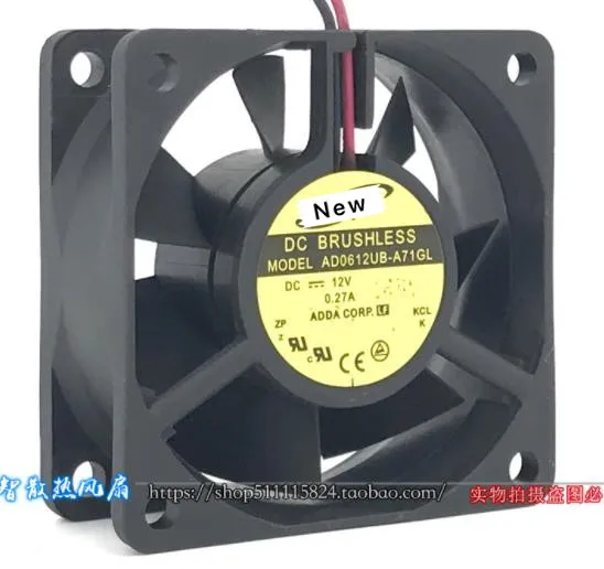 

For ADDA AD0612UB-A71GL Server Cooling Fan DC 12V 0.27A 60x60x25mm 2-wire