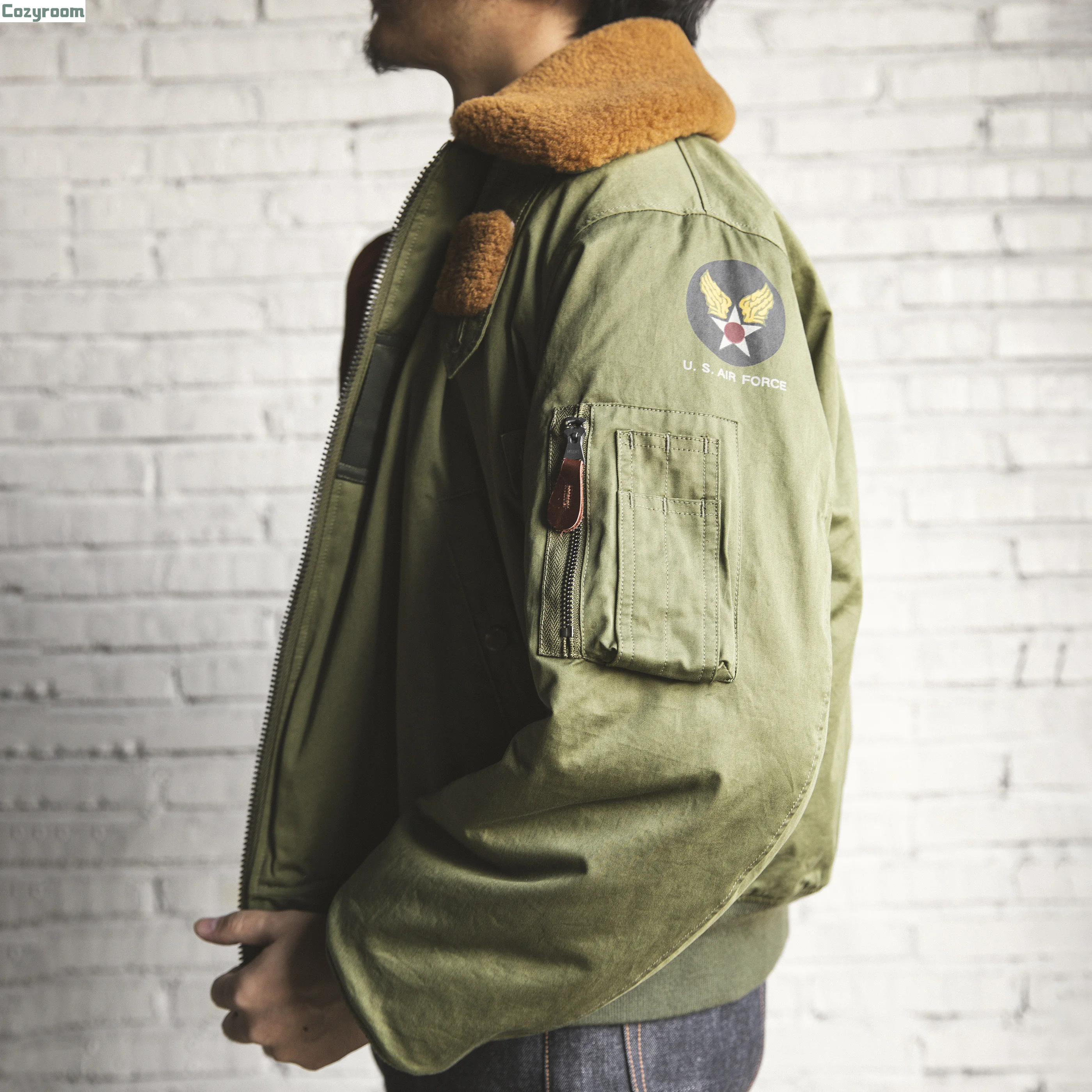 

RTB15 US Big Size Vintage Loose Fitting Good Quality Cotton Fabric Wool Lining B15 Jacket