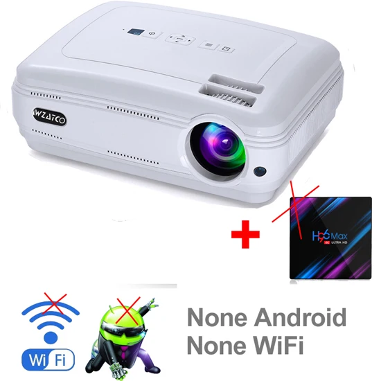 WZATCO CTL60 Android 9,0 wifi 5500 люмен full HD Портативный ТВ светодиодный проектор 1080P 4K видео игры HDMI мультимедийный ЖК-проектор для домашнего кинотеатра - Цвет: CTL60 None Android W