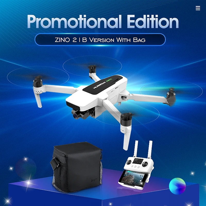 Оригинальный Hubsan Zino 2 1B с сумкой RC Quadcopter дроны ППО 0 Дрон GPS 8 км 5G WiFi FPV 4K 60fps HD Камера