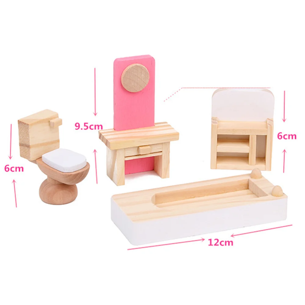 

5 Set of Mini House Furniture Miniature Furniture Wooden Furniture Model Mini House Decoration Ornament