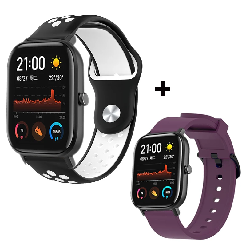 Для Xiaomi Amazfit GTS браслет Amazfit Bip ремешок для часов Amazfit GTR 42 мм силиконовый ремешок для часов