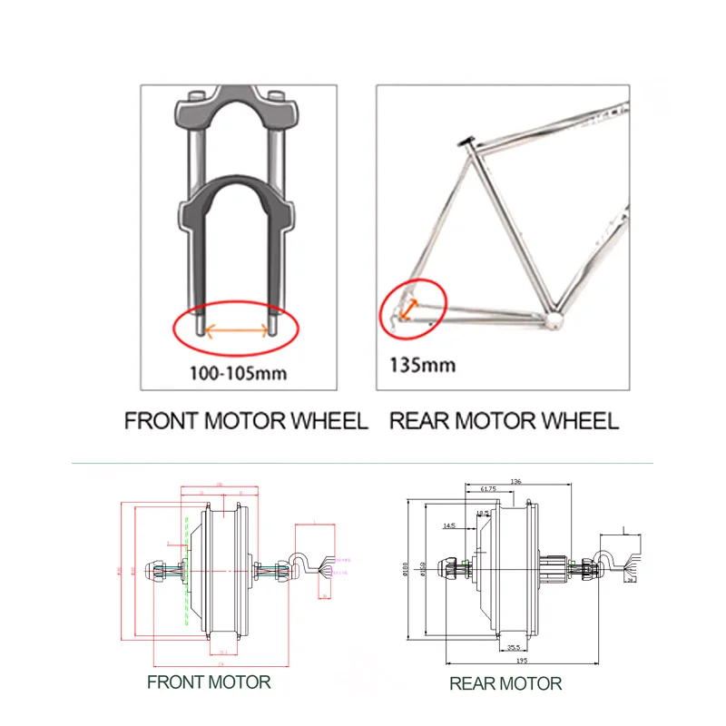 

Bafang Electric Bike Conversion Kit 48V 350W 500W Front Motor Wheel Brushless Hub Motor Ebike Kit with Samsung LG Battery E Bike