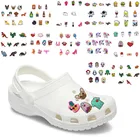 Симпатичные украшения для обуви из ПВХ, в виде животных, собак, рыбок, единороги, фрукты, продукты, хрустальные украшения, детский подарок, 10 шт.лот