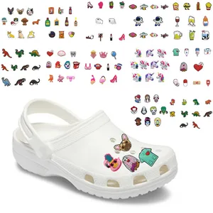 Симпатичные украшения для обуви из ПВХ, в виде животных, собак, рыбок, единороги, фрукты, продукты, хрустальные украшения, детский подарок, 10 шт.лот