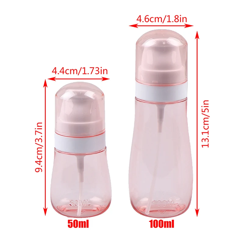 

50ml 100ml Fine Mist Spray Bottle Plastic Empty Clear Refillable Travel Essences Rose Water Mister Container
