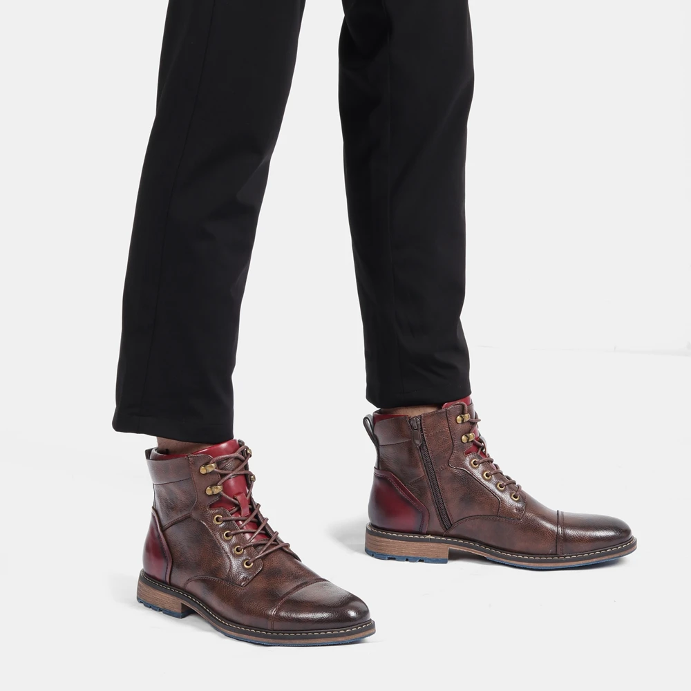 

7~13 boots men brand 2020 fashion comfortable boots leather #AL603C4