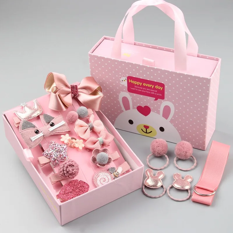 

18 Pieces Baby Hair Accessories Korean Style Princess Headwear Girls Headband Children Hair clips Hairband Gift Set