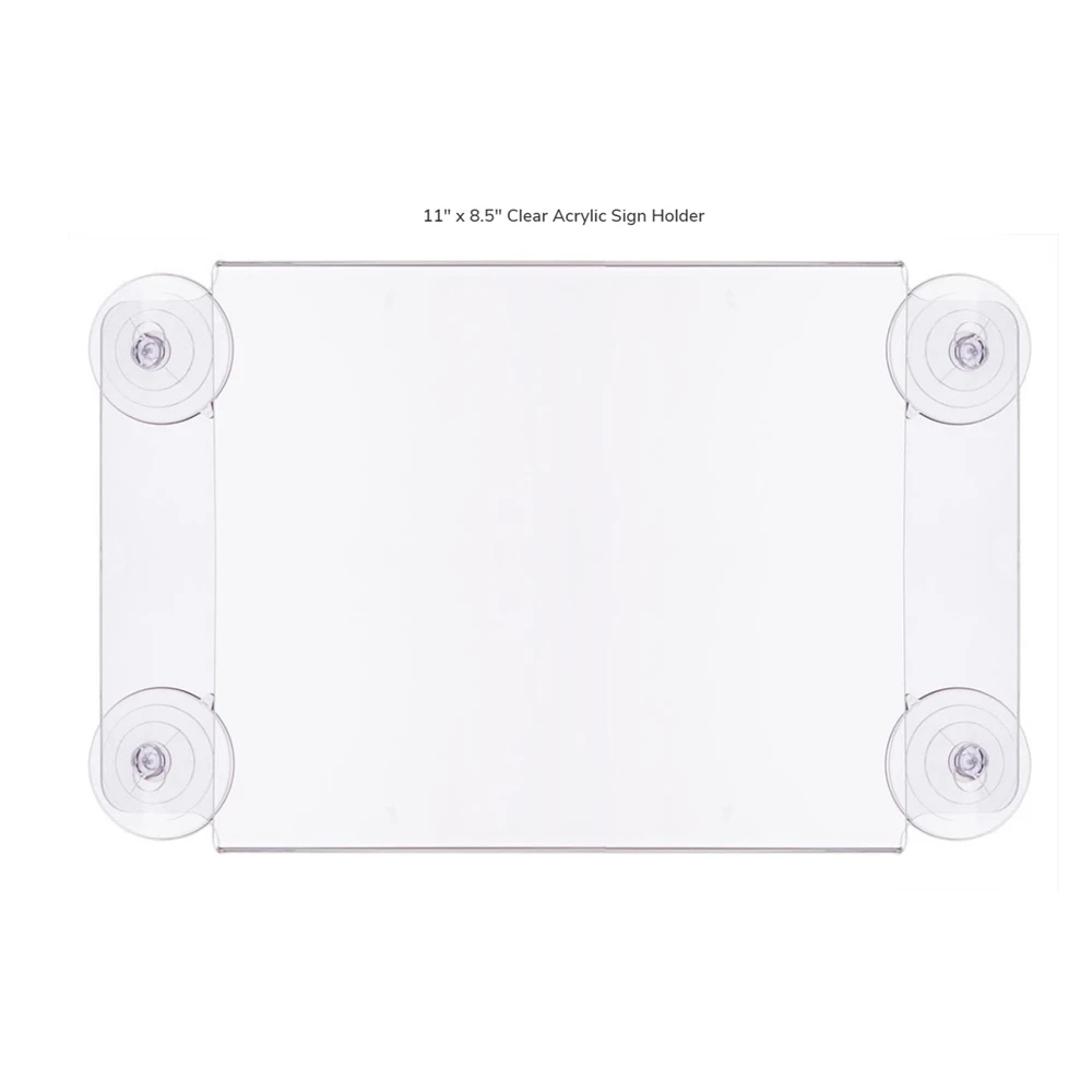 

11 X 8.5 Window Sign Holder With Suction Cups, Double-sided - Clear