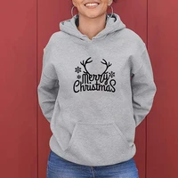 wz20067 autumn and winter new style women%e2%80%99s wear anti pilling christmas letter printing large size long sleeve hoodie for woman