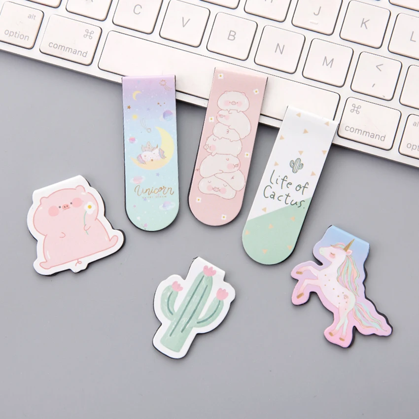 Kawaii магнитная закладка с рисунками из мультфильмов канцелярские принадлежности