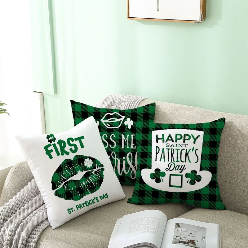 

Shamrock Clover Pillowcase Happy Saint Patrick's Day Decor For Home St.Patricks Day Party Decor Irish Party Supplies Favor Gift