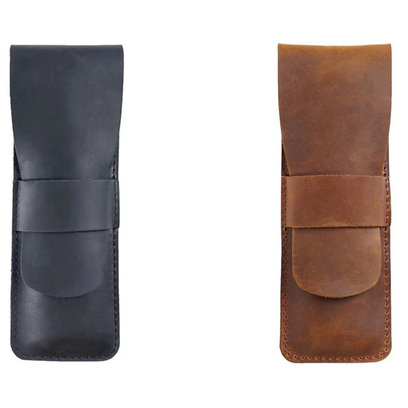 

Сумка для хранения карандашей ручной работы из воловьей кожи, чехол для перьевой ручки, винтажные аксессуары в стиле ретро для дорожного жу...