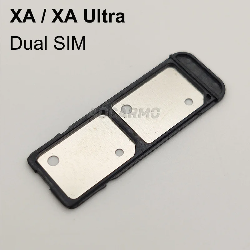 Aocarmo для Sony Xperia XA C5 ультра XAU C6 F3215/16 E5563/33/06 одного Dual SIM карты держатель считывателя