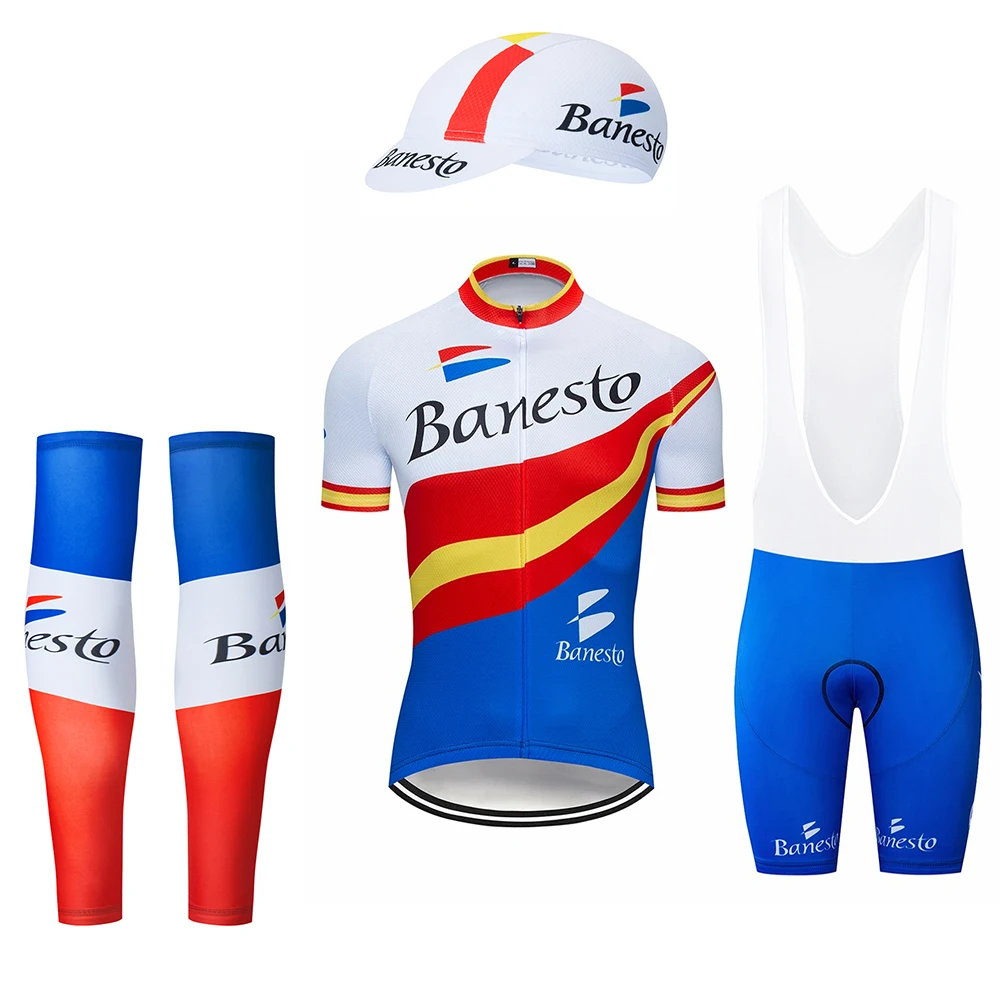

Pro Banesto Summer Large Cycling Set! Cycling Jersey Set MTB Bicycle Clothing Bicycle Clothing Verano Maillot Roupas Ciclismo Ho