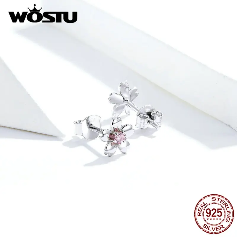 WOSTU Новое поступление 100% Стерлинговое Серебро 925 пробы серьги в виде цветка
