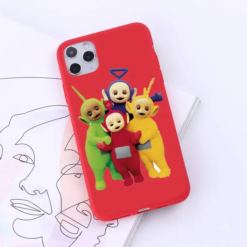 

Teletubbies Cute funny cartoon doll luxury Phone Case coque Candy Color for iPhone 6 7 8 11 12 s mini pro X XS XR MAX Plus