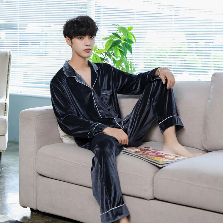 

Mens Silk Satin Pajamas Pyjamas Set Sleepwear Set Loungewear U.S. S,M,L,XL,XXL,XXXL,4XL__Fits All Seasons