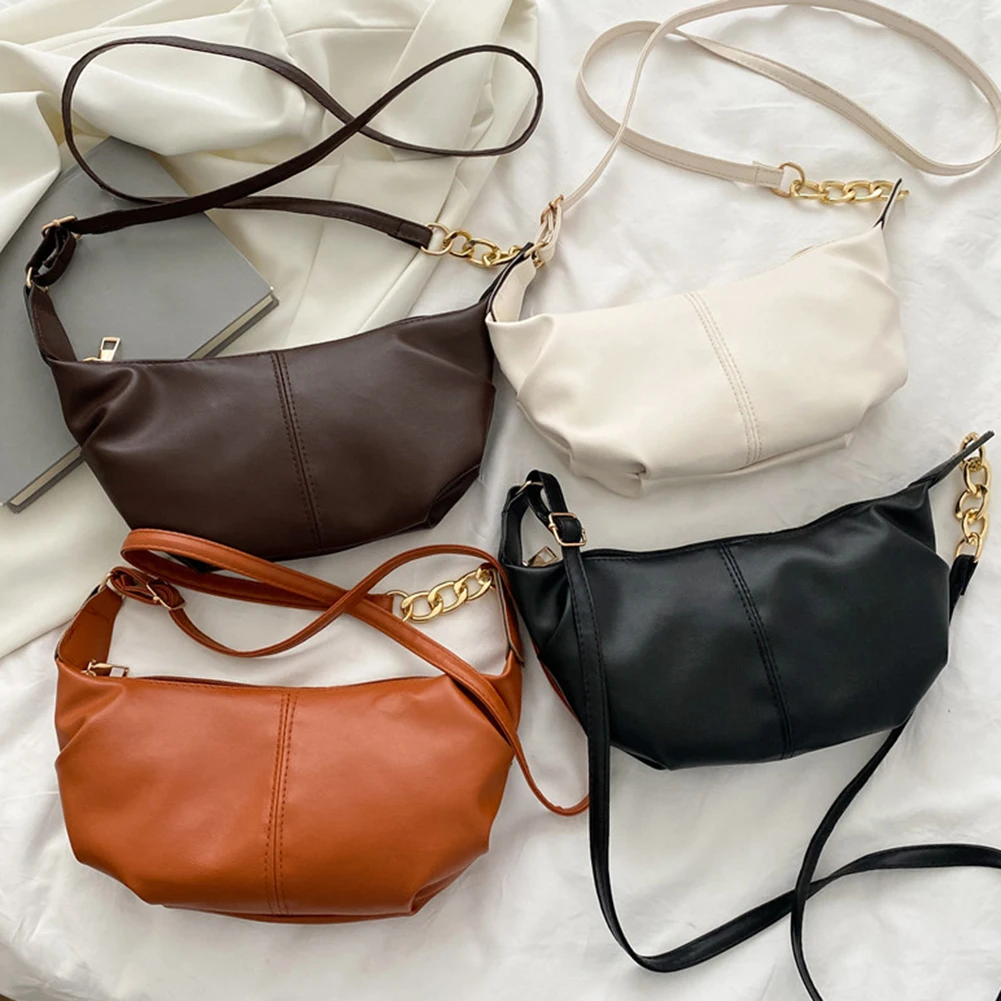 

Daily Shopper Women's Cosmetic Bag soft PU Leather Pure Color Shoulder Crossbody Messenger Bag Lady Chain Female Purses Handbag