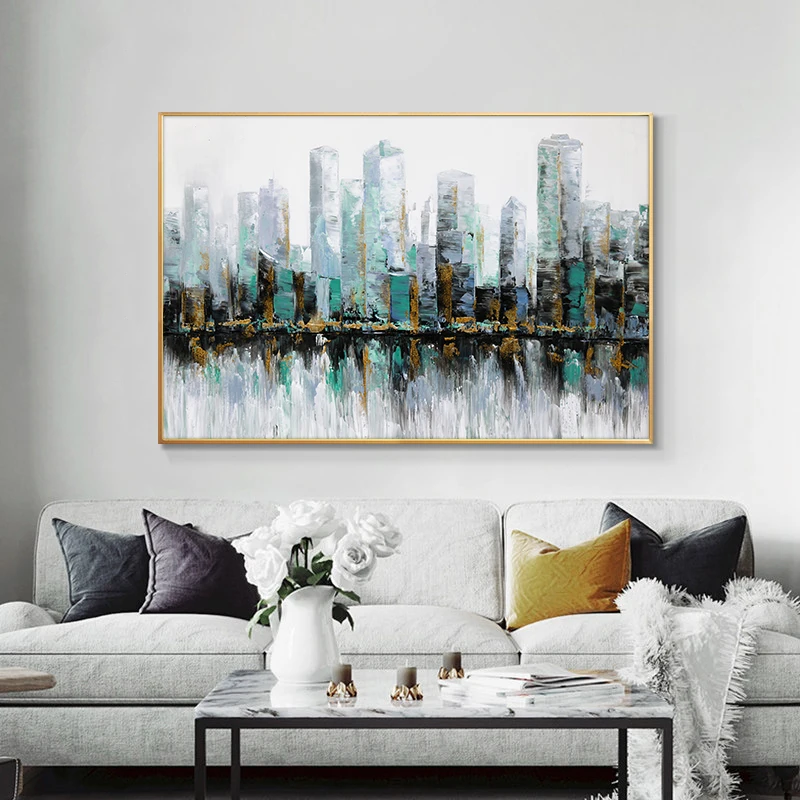 Abstract Modern City Canvas Painting On The Wall Landscape Posters And Prints Art Pictures For Living Room Home Decor | Дом и сад