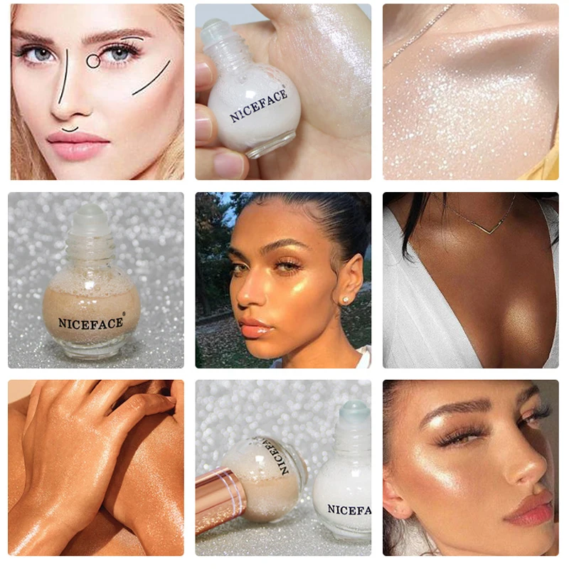 Жидкий Хайлайтер для макияжа мерцающий осветительный крем с бронзатором