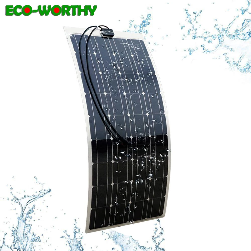 ECOworthy 100 Вт 18 в монокристаллическая Гибкая солнечная панель питания для 12 в зарядное устройство caravan портативная 100 Вт солнечная панель для дома