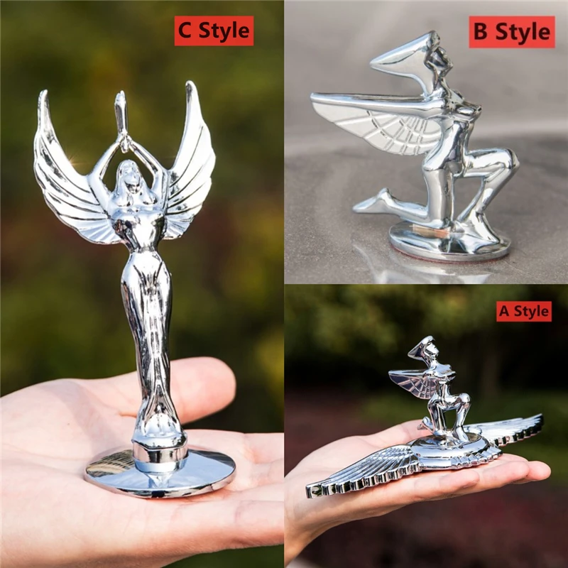 

Значок на переднюю крышку автомобиля, металлическая наклейка на капот автомобиля, эмблема, наклейка золотого и серебряного цвета, Богиня Св...