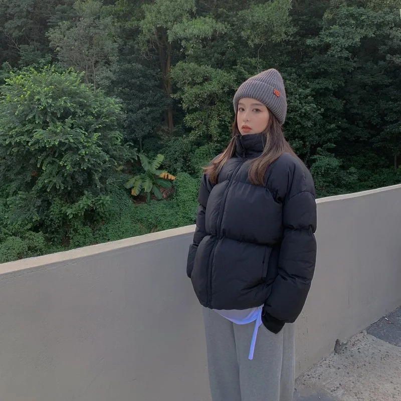 

Autumn/winter new style thin loose stand-up collar bread jacket short padded jacket warmth thick padded jacket female trend
