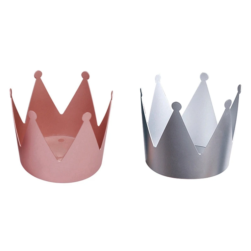 

2PCS Creative Crown Waterproof Valentine's Day Rose Box Bouquet Box Bouquet Holder Art Gift Box, Rose Gold & Silver