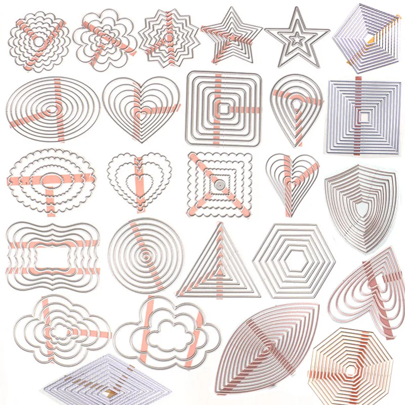 DUOFEN металлические режущие штампы основные формы бирки и этикетки для DIY бумажных