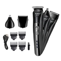 kemei professional hair clipper display mens grooming low noise clipper titanium ceramic blade adult razor rechargeable use f30