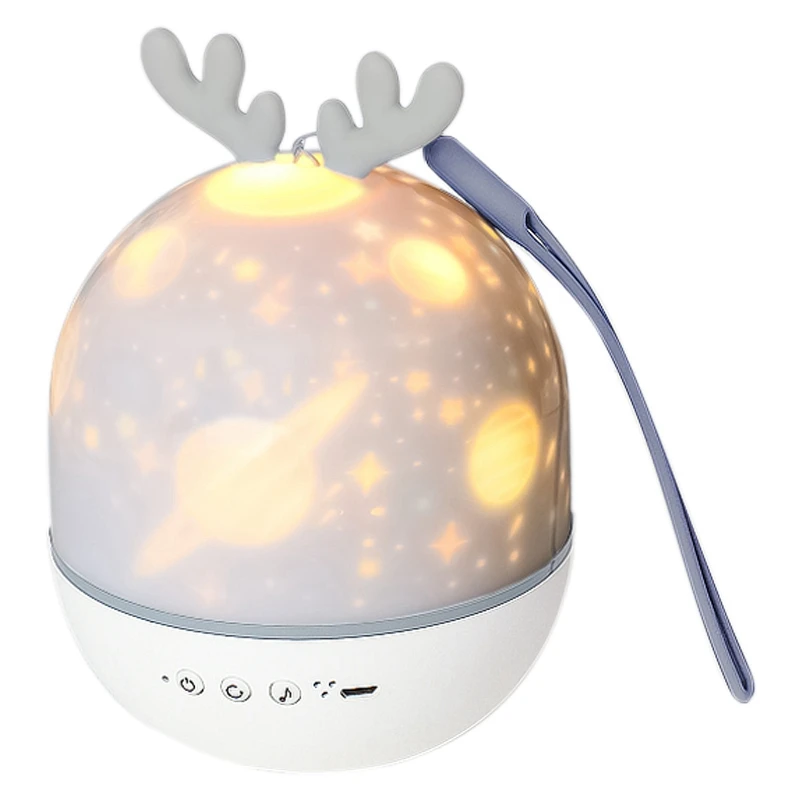

Bluetooth Version Elf Deer Projection Lamp Led Charging Rotating Atmospheric Night Light Creative Gift Romantic Gift