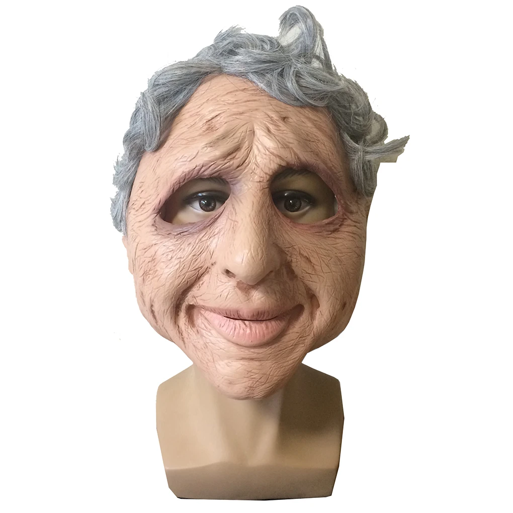 Латексная Маска на Хэллоуин Other Me The Elder парик для пожилых женщин головной убор все